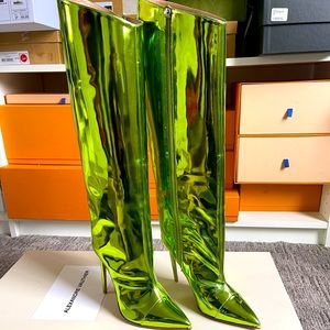Alexandre Vauthier Alex Toe Boot Specchio Lime